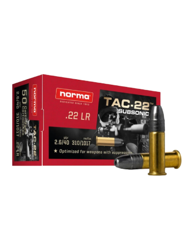 500 NORMA 22 Lr TAC Subsonic Hollow Point