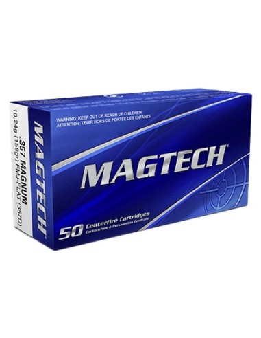 50 Munitions MAGTECH cal 357 Mag 158gr FMJ Flat