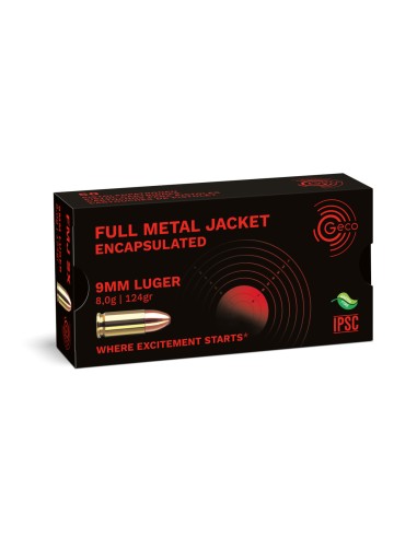 1000 GECO 9mm LUGER Capseled Full Metal Jacket SINTOX 8.0g/124gr